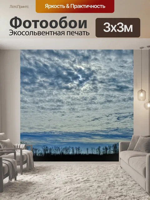 Фотообои Облака и линия деревьев
