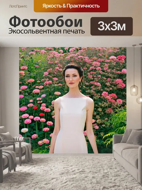 Фотообои императрица на фоне цветущего сада