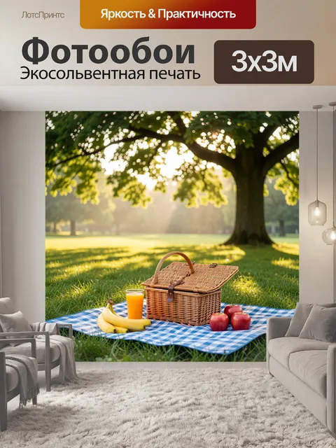 Фотообои Пикник в парке под деревом