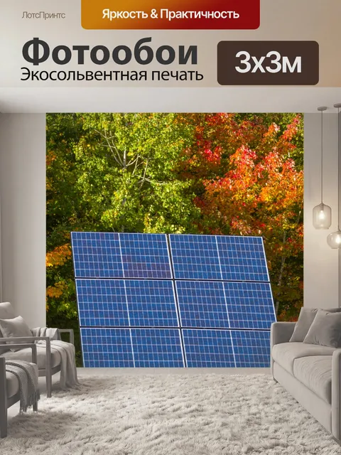 Фотообои Фотогальванические панели осенью