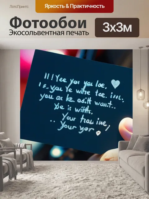 Фотообои мотоциклист с любовным посланием для своей второй половинки