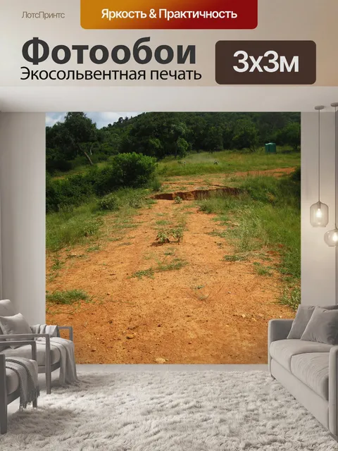 Фотообои глубокий овраг, вызванный эрозией
