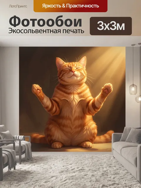 Фотообои Рыжий кот под лучами света