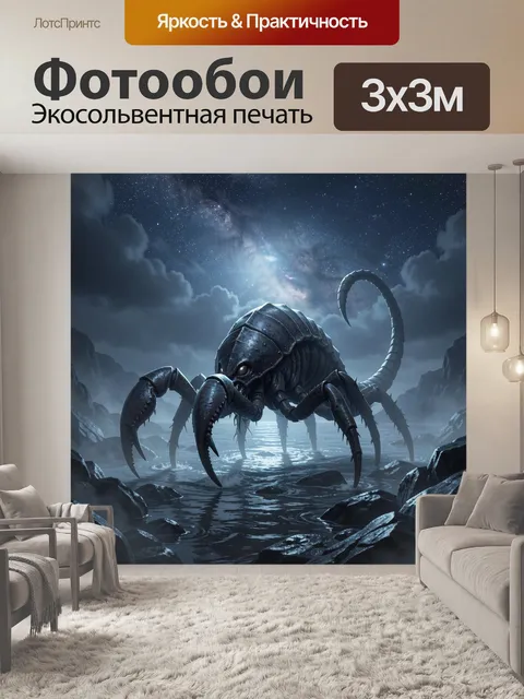 Фотообои Космический скорпион в ночном море