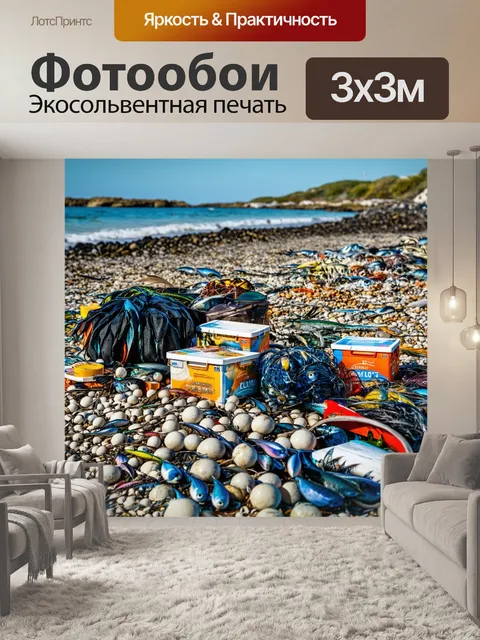 Фотообои полные коробки с рыболовными принадлежностями