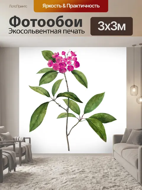 Фотообои Винтажная цветочная иллюстрация