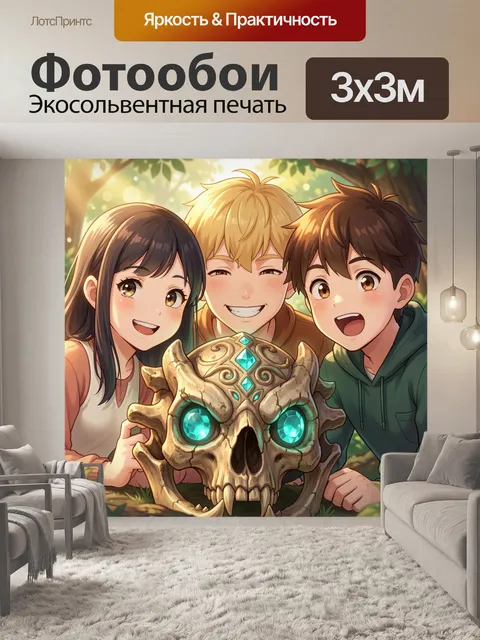 Фотообои Весёлые герои в лесной чаще