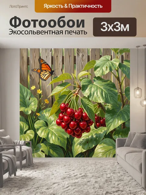 Фотообои Алые плоды и монарх
