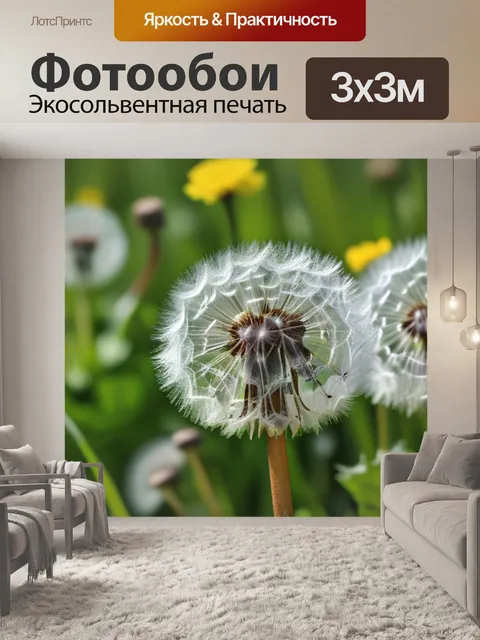 Фотообои с одуванчиками