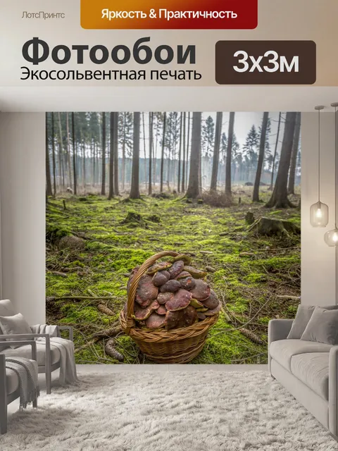 Фотообои Корзина с грибами