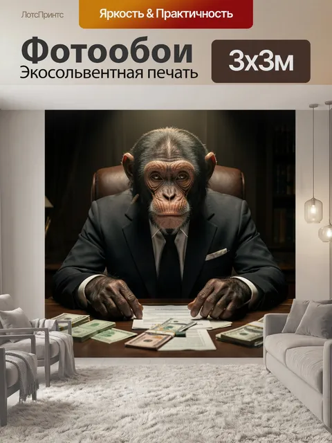 Фотообои Шимпанзе в деловом костюме