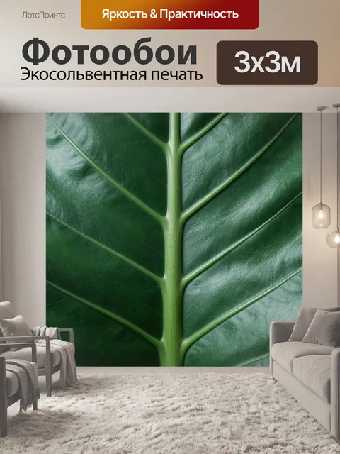Фотообои Крупный план зеленого листа