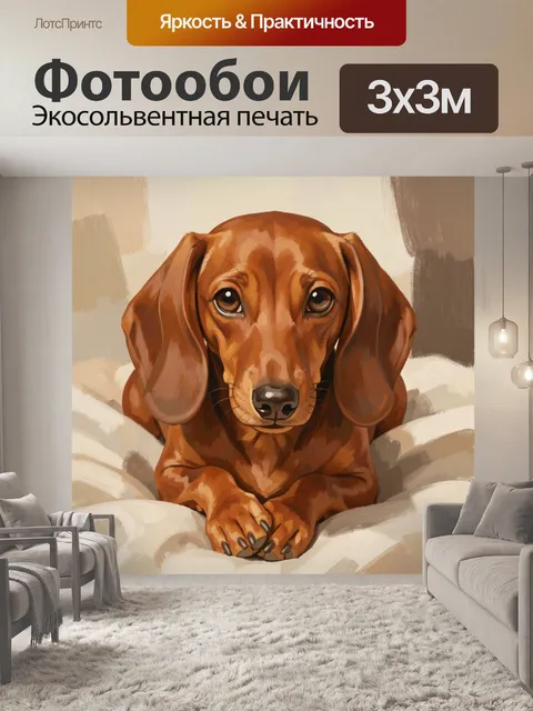 Фотообои Такса на мягком пледе