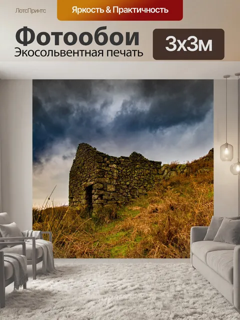 Фотообои Разрушенный навес в поле