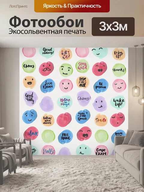 Фотообои Счастливые лица и слова