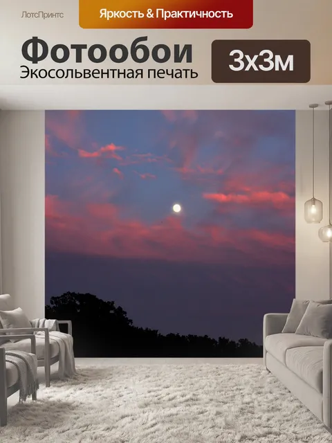 Фотообои Полная луна на закате