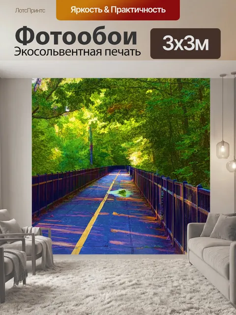 Фотообои Велосипед и пешеходная дорожка