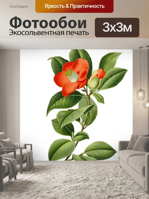 Фотообои Винтажный клипарт арт цветы