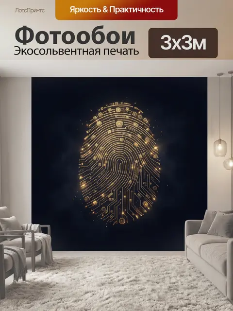 Фотообои Светящийся отпечаток пальца