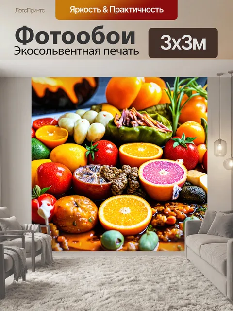 Фотообои с кулинарным искусством и яркой подачей блюд