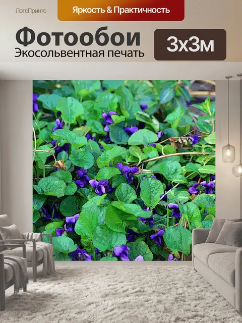 Фотообои патч фиолетовыми цветами