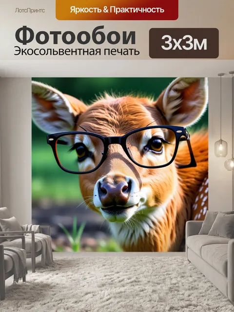 Фотообои оленята в очках