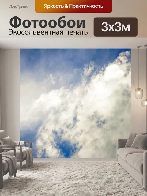 Фотообои текстурированное белое облако в голубом