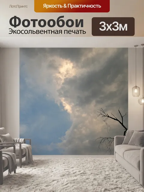 Фотообои Мертвое дерево в облачном небе