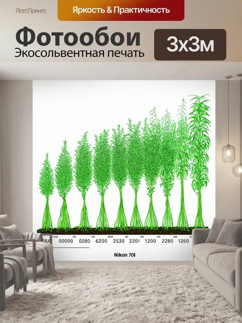 Фотообои зеленые в стиле аналитический рисунок