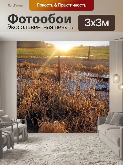 Фотообои Закат на ферме