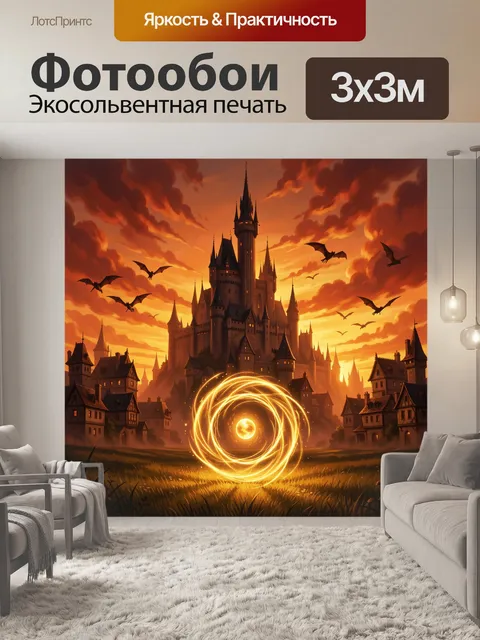 Фотообои Волшебный замок на закате