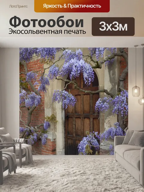 Фотообои Глициния над старой двери