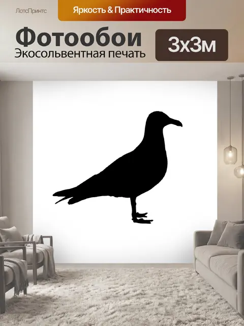 Фотообои силуэт стороны чайки