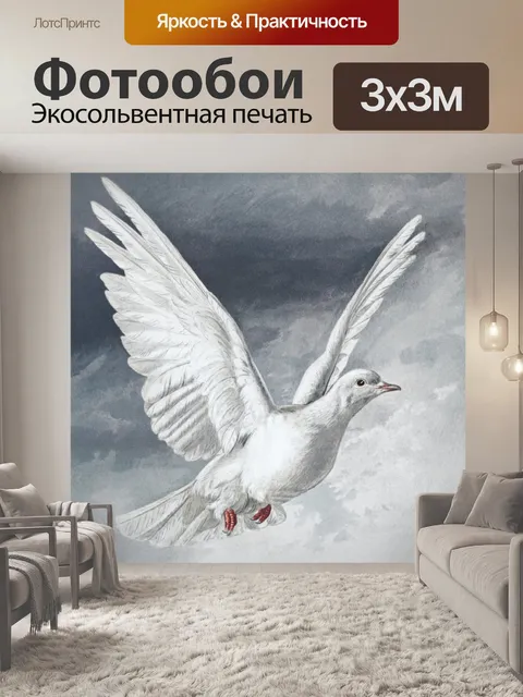 Фотообои Голубь белый мир винтаж