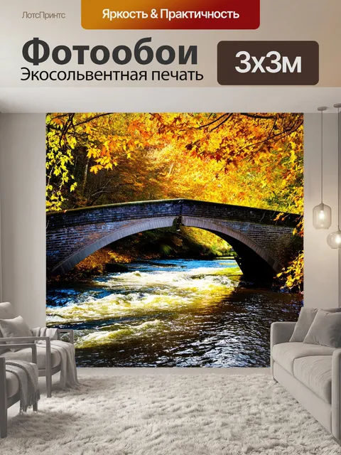 Фотообои увлекательный крупный план старинного моста через реку исеть с осенними листьями, падающими на воду
