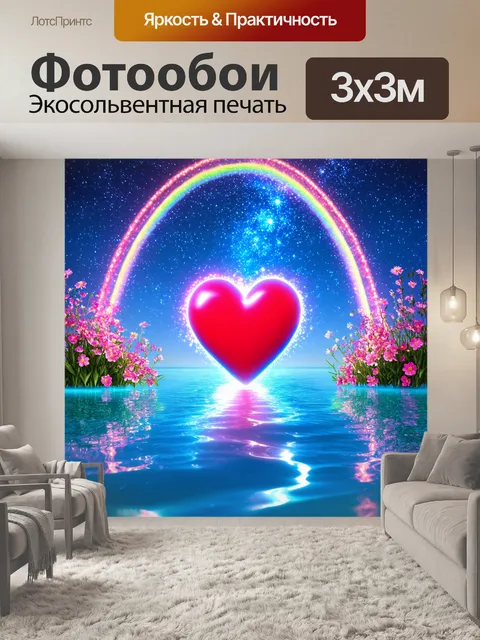 Фотообои сердце на фоне звездного неба