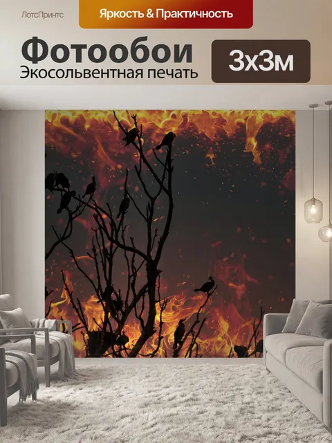 Фотообои Птицы в огне