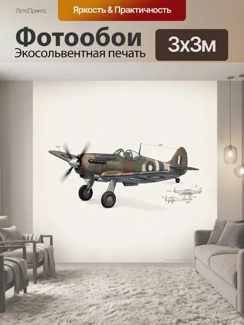 Фотообои Винтажный боевой самолёт