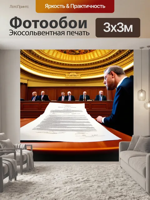 Фотообои зал суда с высокими колоннами и богато украшенным потолком