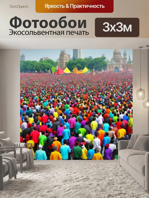 Фотообои с большим количеством людей