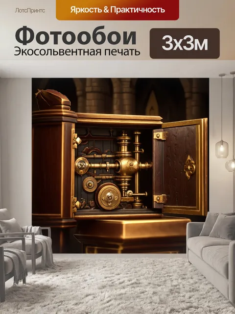 Фотообои механизм старинного шкафчика с секретами