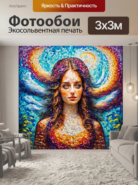 Фотообои туман в стиле мозаика, где переплетаются мечты и реальность, создавая волшебный и сюрреалистичный эффект