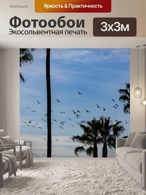 Фотообои Чайки и пальмы