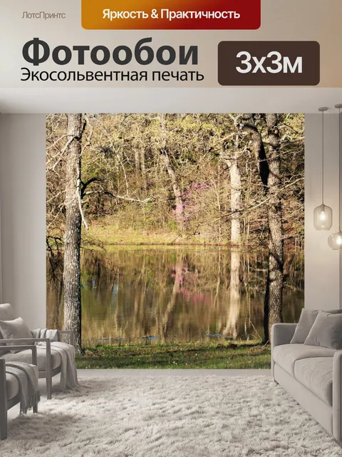 Фотообои Сельский пруд весной