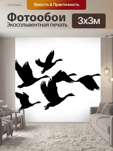 Фотообои Гуси Flying Silhouette