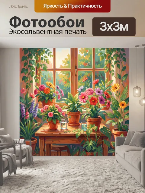 Фотообои Цветочная композиция у окна