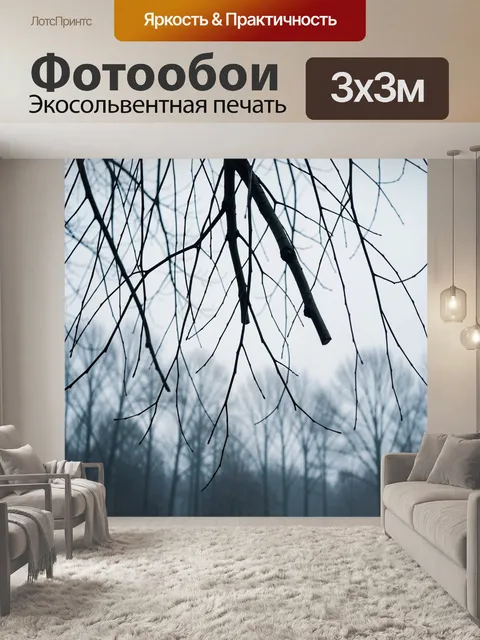 Фотообои Голые ветви в тумане