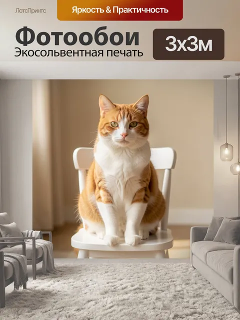 Фотообои Рыжий кот на стуле
