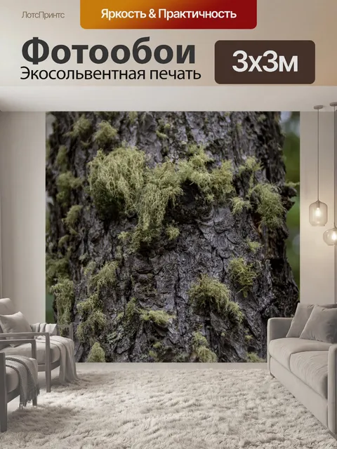 Фотообои Мох на стволе дерева