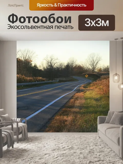 Фотообои Изгиб в дороге